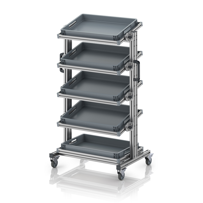 AUER Packaging Systémový přepravní vozík pro euro přepravku 60 x 40, výška 134 cm, sklopná EG SWN 134 6475